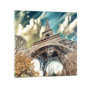 Tablou pe sticlă - Și la Paris, în toamna anului .... - 30x30 cm
