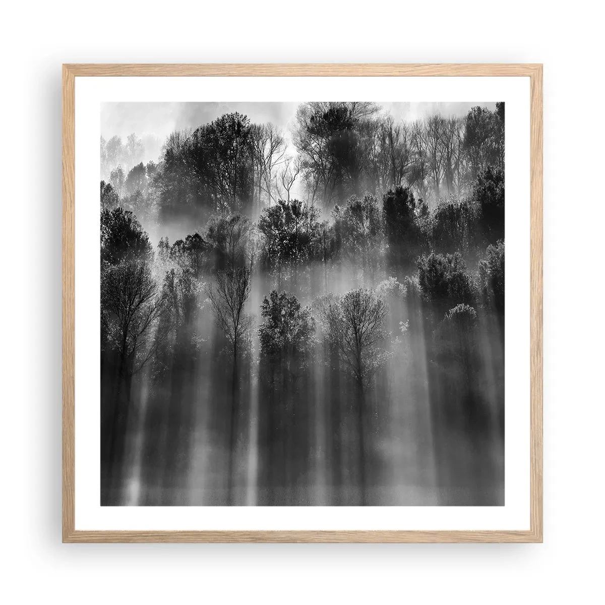 Poster în ramă de stejar deschis - În fluxuri de lumină - 60x60 cm