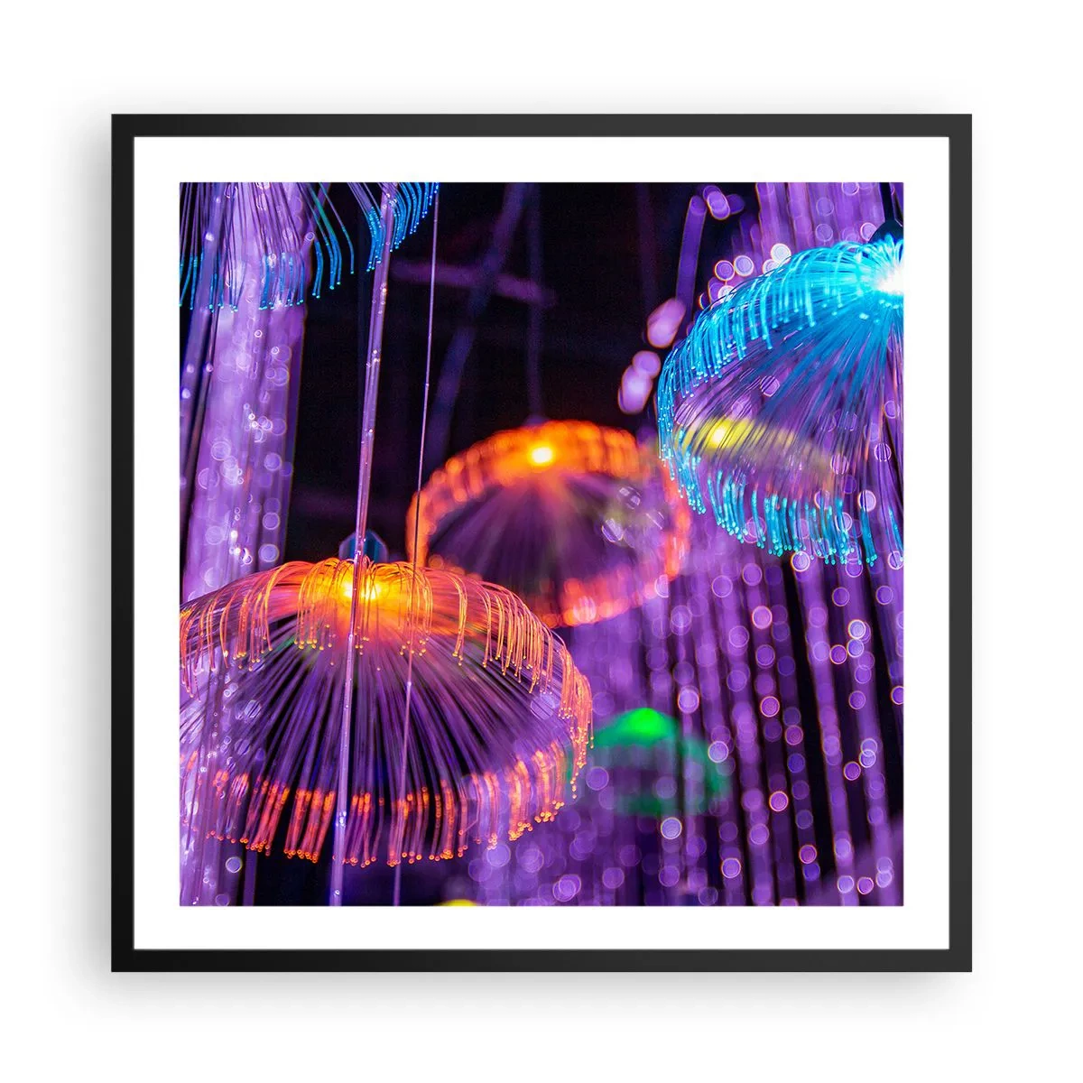 Poster în ramă neagră - Fântână de lumină - 60x60 cm