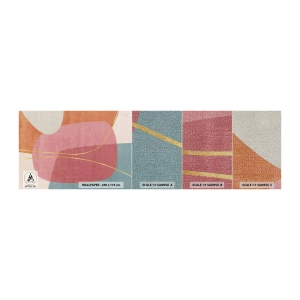 Mostră tapet Premium Sand - Compoziție pastel cu fir de aur - Abstracția, Minimalism, Forme - 100x30 cm