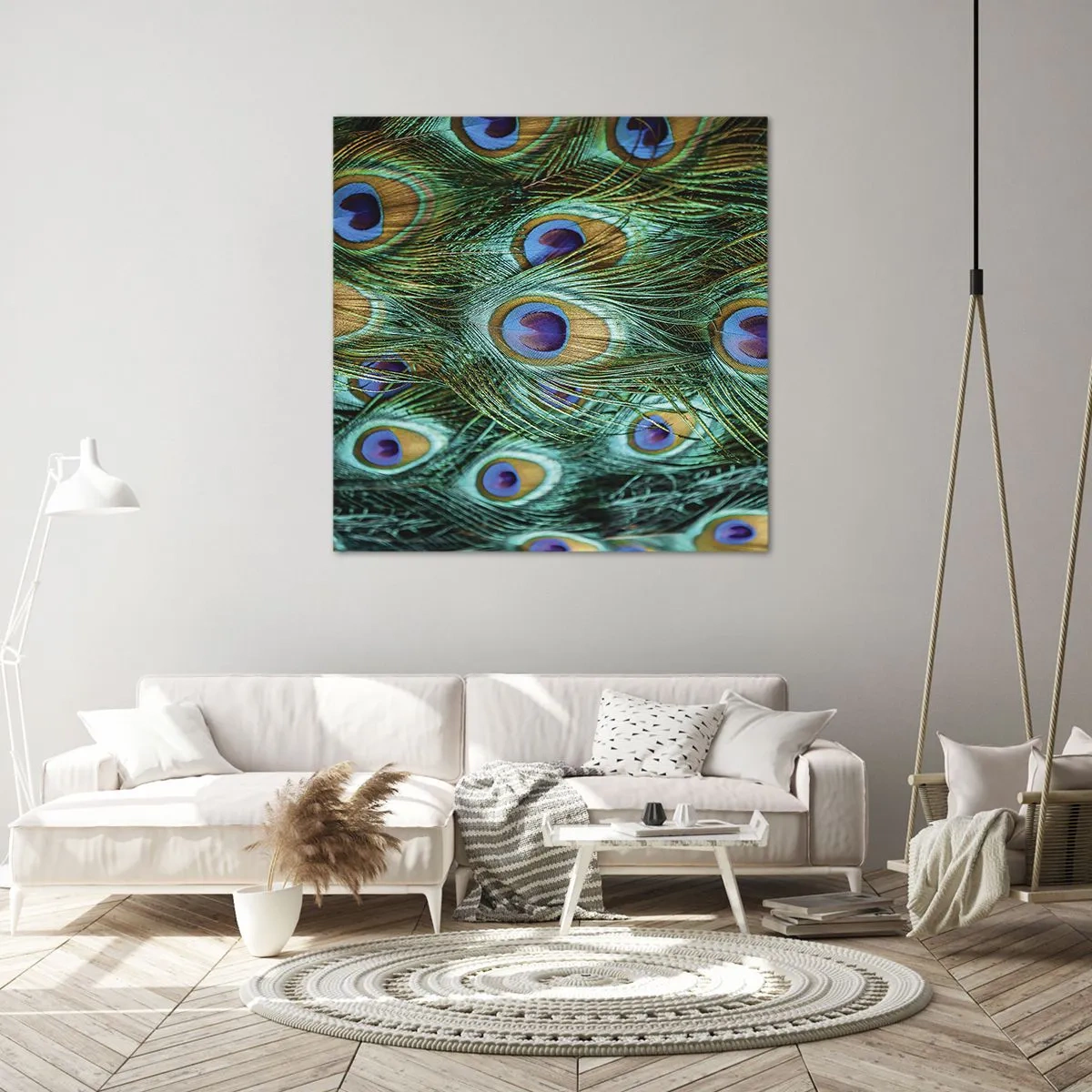 Tablou pe pânză - O privire cu ochi de păun - 60x60 cm