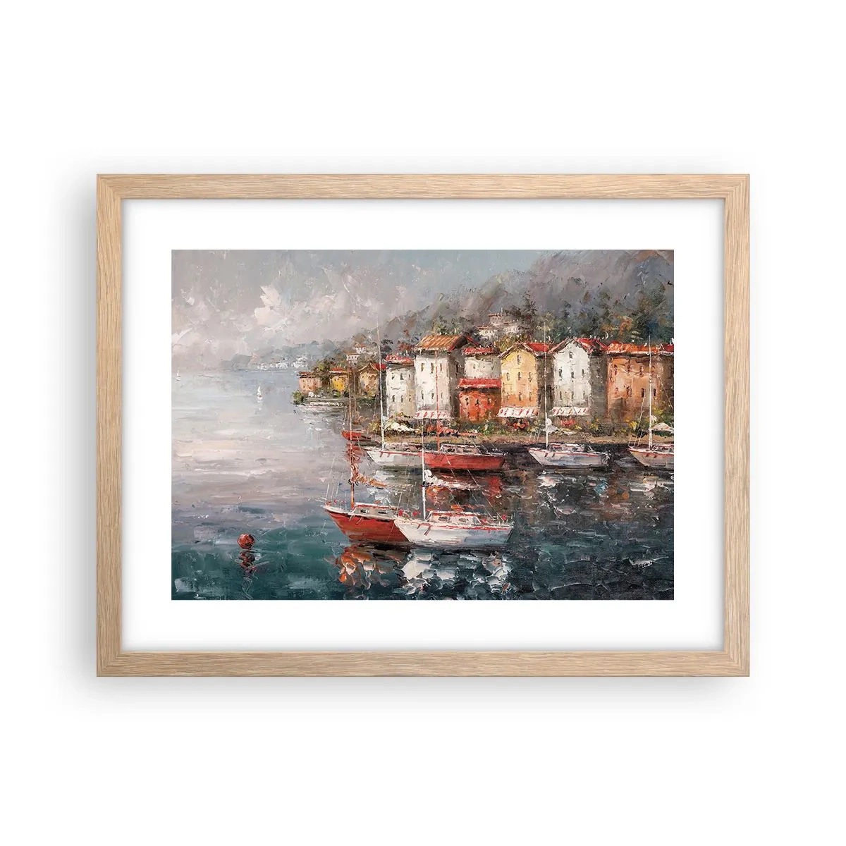 Poster în ramă de stejar deschis - Portul romantic - 40x30 cm