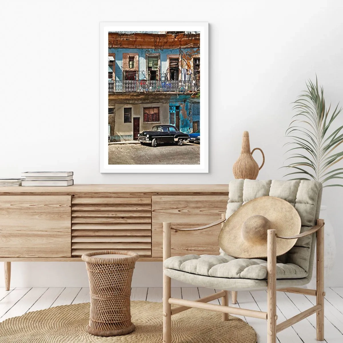 Poster în ramă albă - Sentimente cubaneze - 70x100 cm