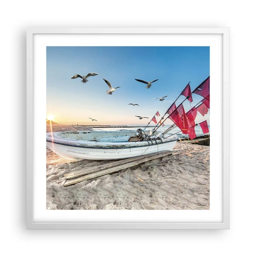 Poster în ramă albă - O odihnă binemeritată - 50x50 cm