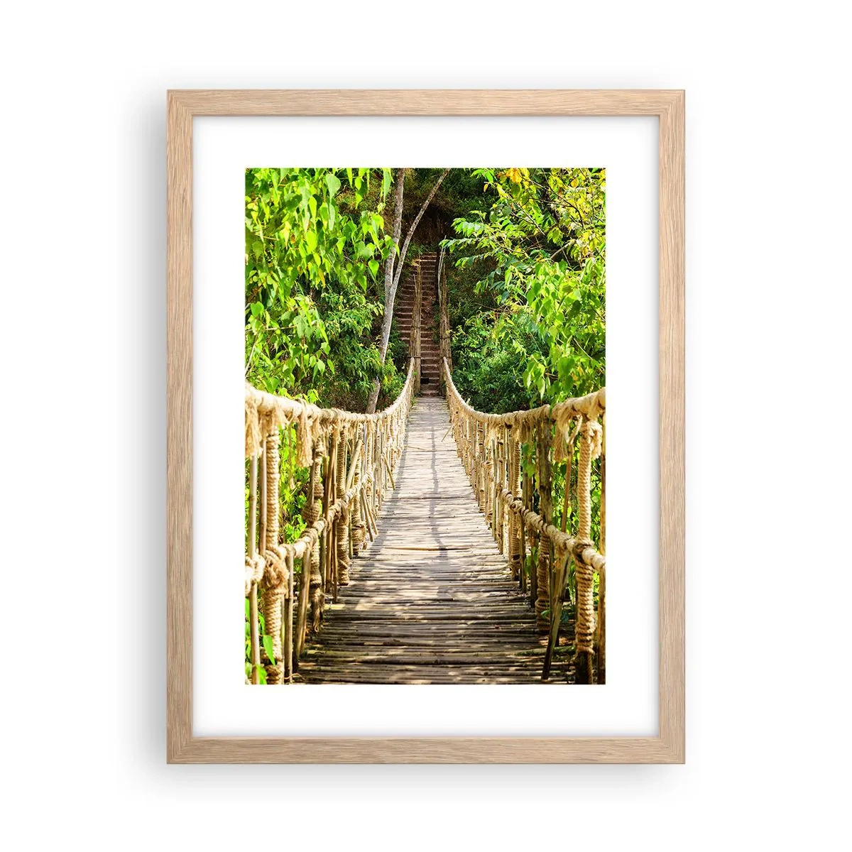 Poster în ramă de stejar deschis - Suspendat în verde - 30x40 cm