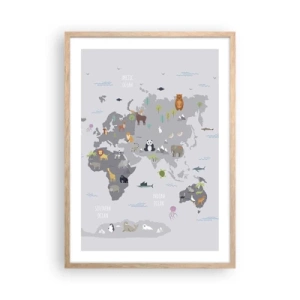 Poster în ramă de stejar deschis - Spune-mi de unde ești... - 50x70 cm