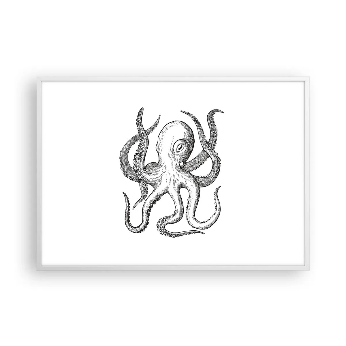 Poster în ramă albă - Dansând cu valurile - 100x70 cm