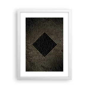 Poster în ramă albă - Geometrie în stil glamour - 30x40 cm