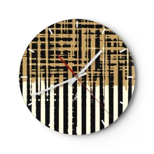 Ceas de perete - Ceas pe sticlă - Abstracție arhitecturală - 40x40 cm