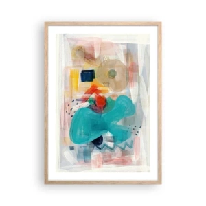 Poster în ramă de stejar deschis - Joc plin de culoare - 50x70 cm