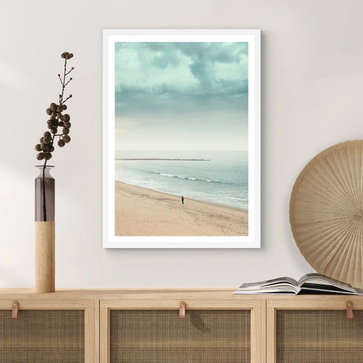 Poster în ramă albă - Căutând liniștea - 50x70 cm