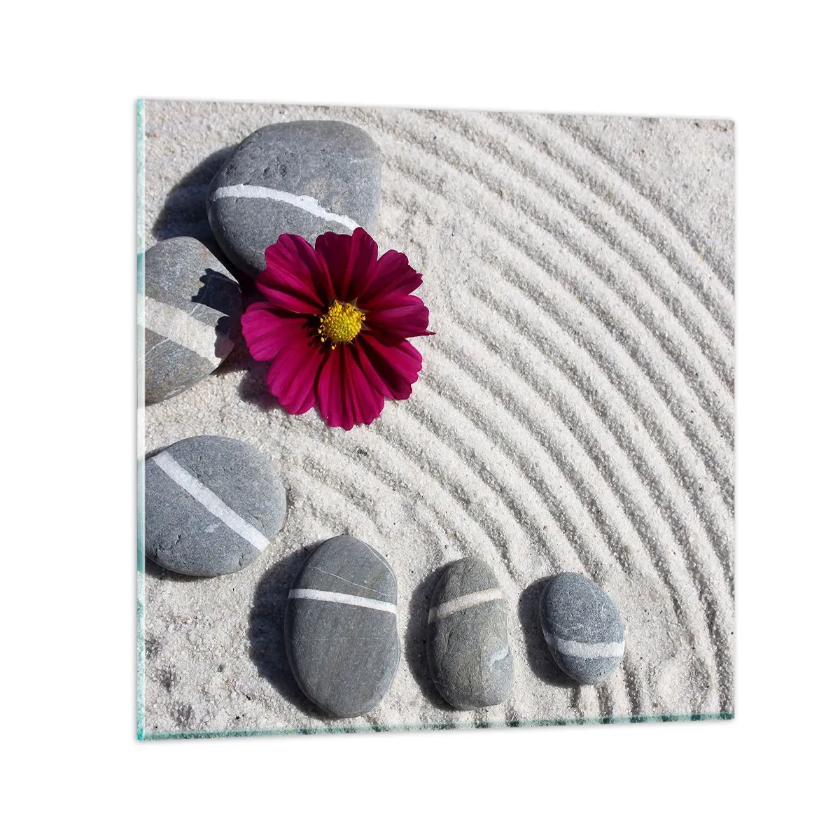 Tablou pe sticlă - Energia și liniștea cercului magic al naturii - 30x30 cm