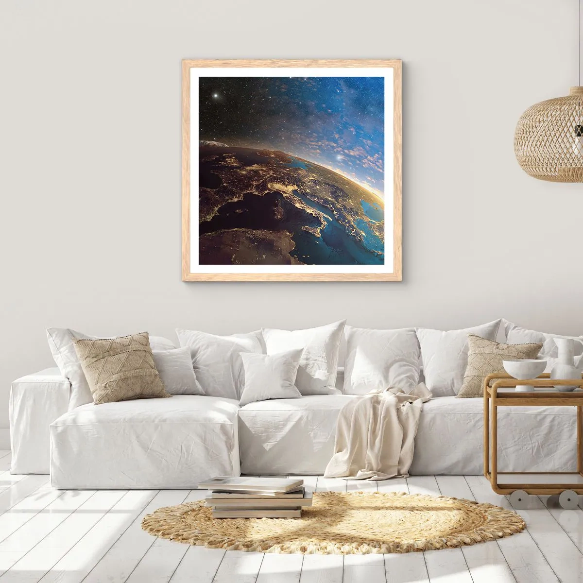 Poster în ramă de stejar deschis - Să ne privim de la distanță - 30x30 cm