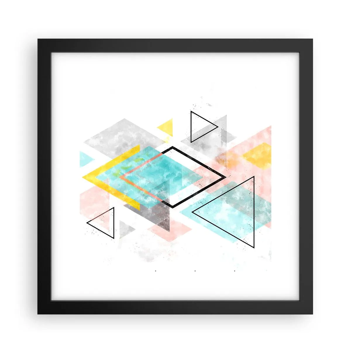 Poster în ramă neagră - Joc geometric - 30x30 cm