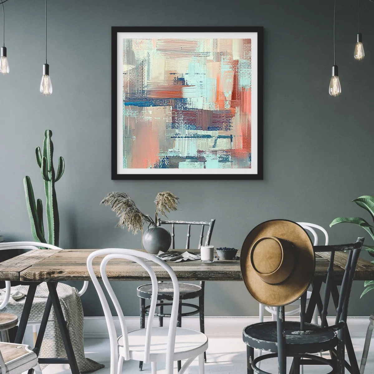 Poster în ramă neagră - Întinde-te spre lumină - 40x40 cm