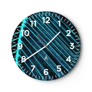 Ceas de perete - Ceas pe sticlă - Textura verdelui - 40x40 cm