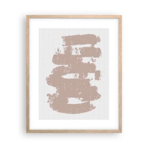 Poster în ramă de stejar deschis - Abstracție în roz moale - 40x50 cm