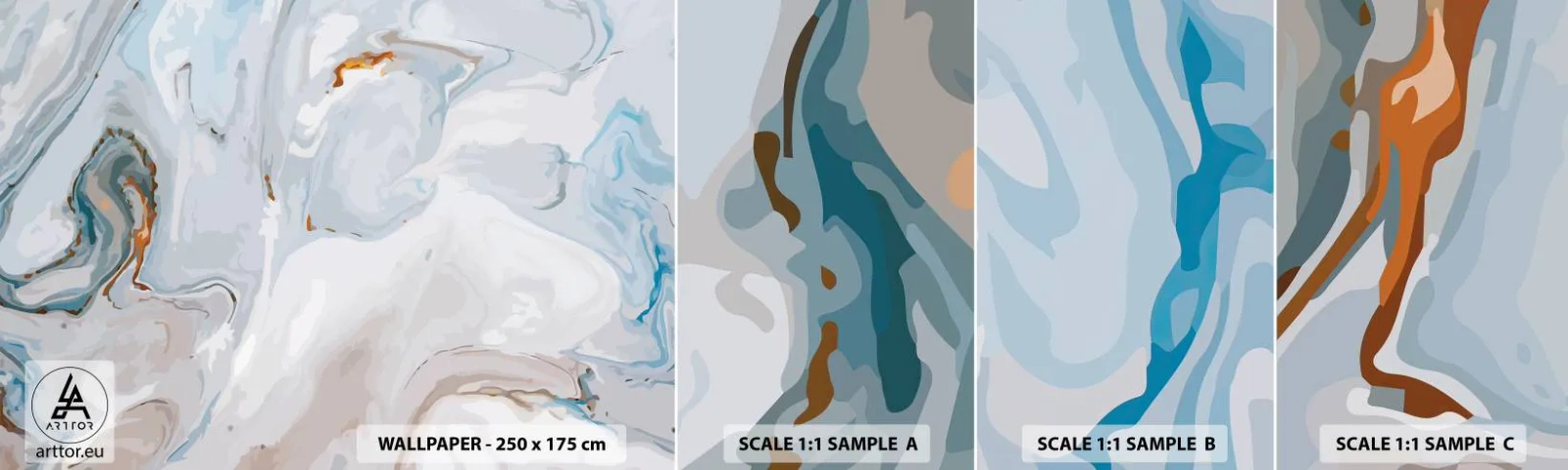 Mostră de Tapet Standard Eco - Albul ridicat - Abstracția, Bucată, Model modern - 100x30 cm