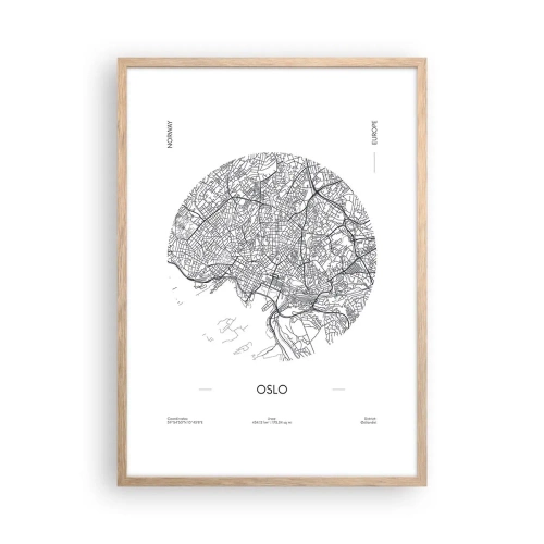 Poster în ramă de stejar deschis - Anatomia Oslo - 50x70 cm