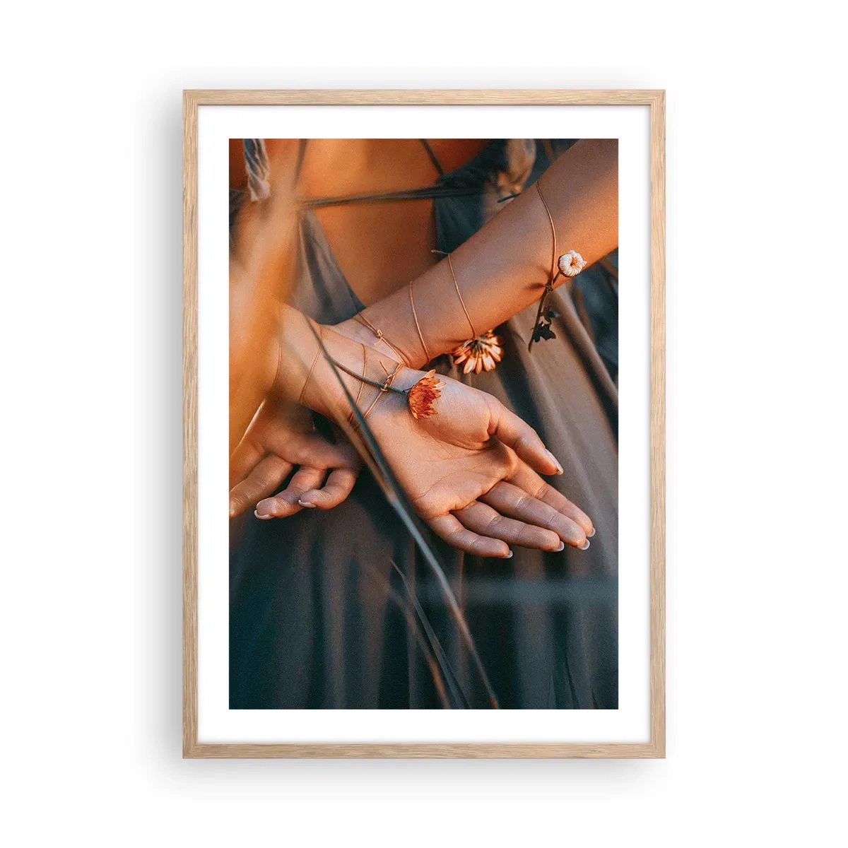 Poster în ramă de stejar deschis - Legată de natură - 50x70 cm