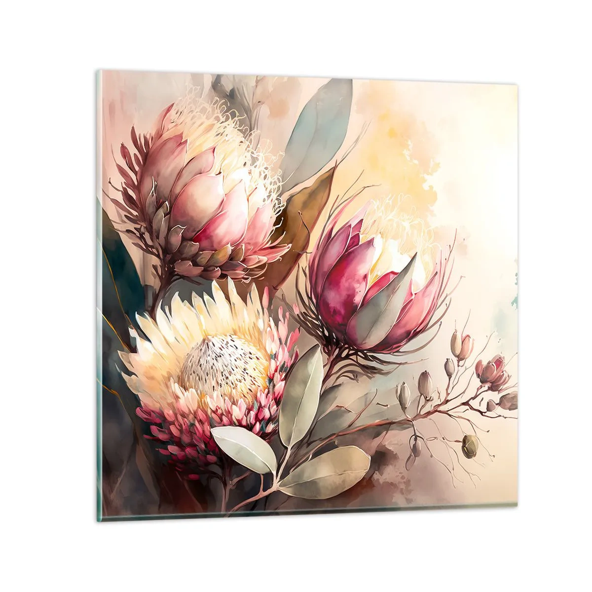 Tablou pe sticlă - Profil și en face - 30x30 cm