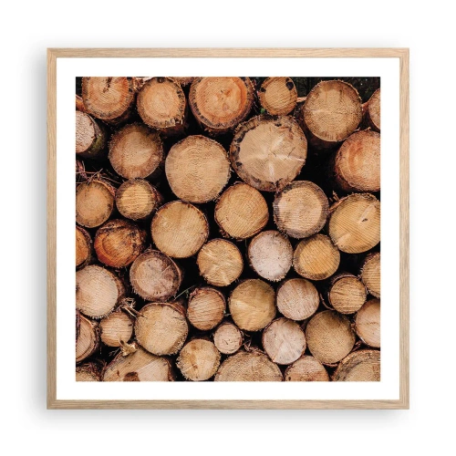 Poster în ramă de stejar deschis - Un nou început - 60x60 cm