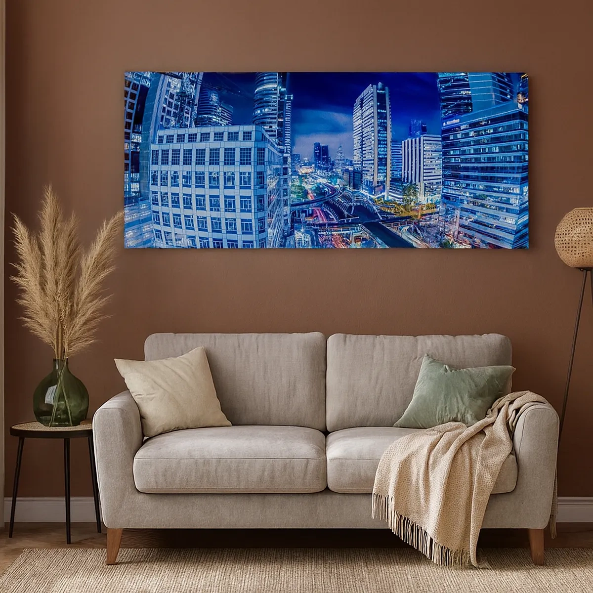 Tablou pe pânză - Ritmurile orașului de noapte - 30x30 cm