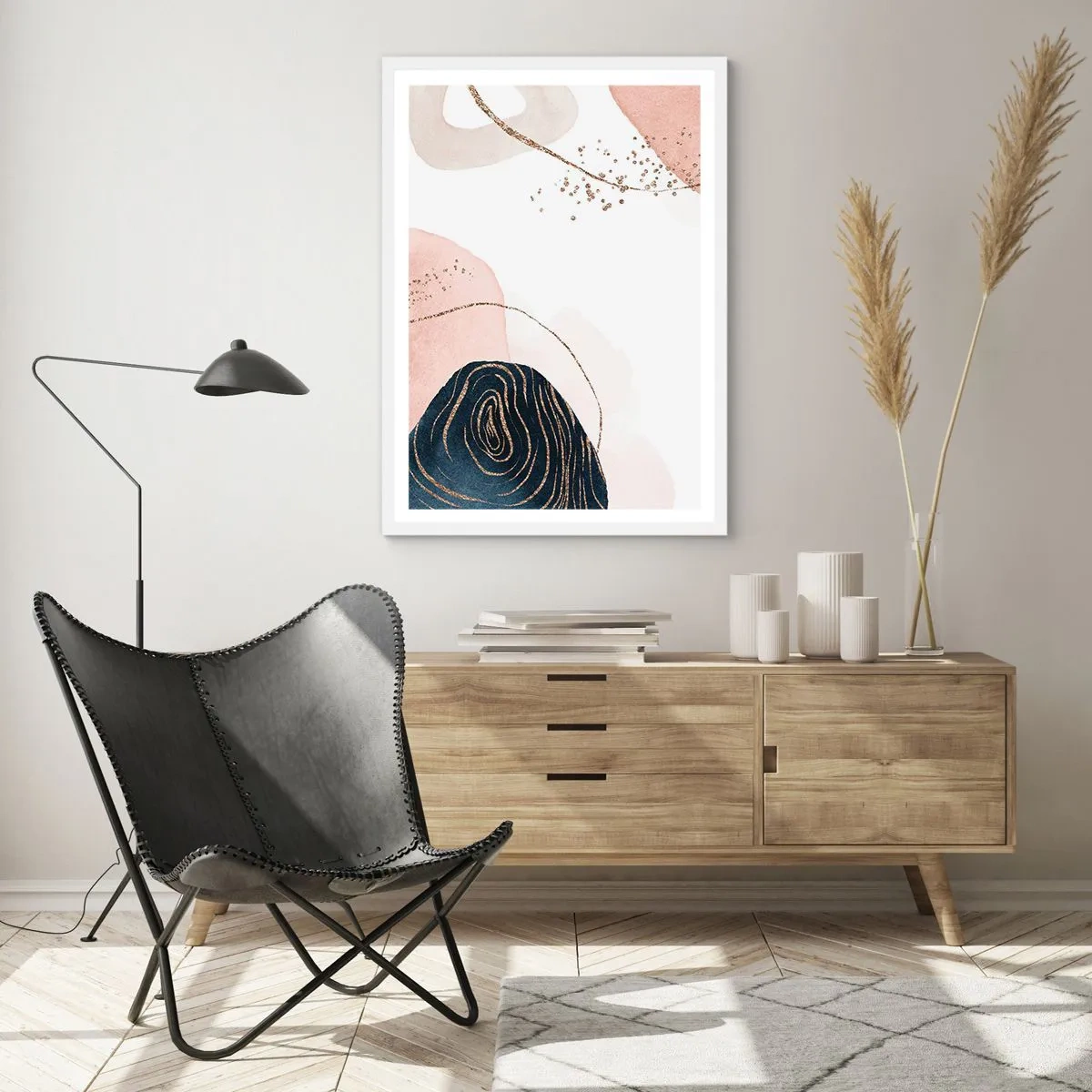 Poster în ramă albă - Totul curge - 70x100 cm