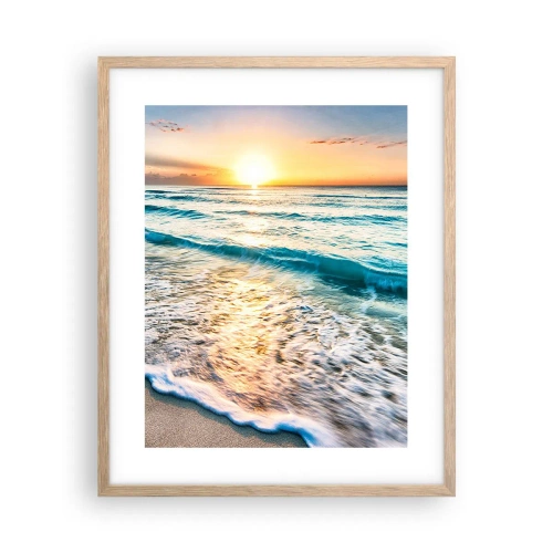 Poster în ramă de stejar deschis - Priveliștea cu apus de soare - 40x50 cm