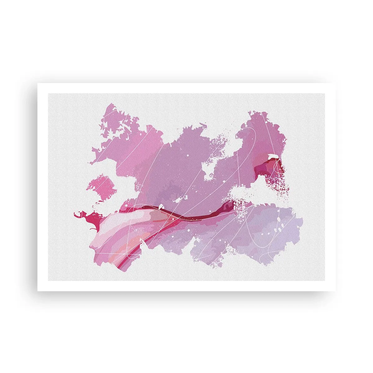 Poster - Harta unei lumi roz - 100x70 cm