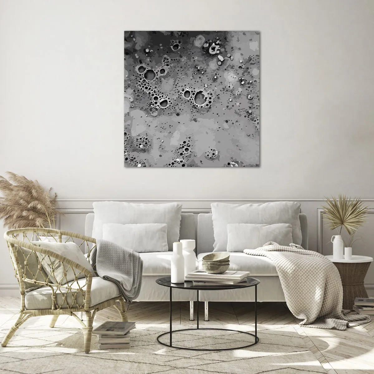 Tablou pe sticlă - Ca un peisaj lunar - 60x60 cm