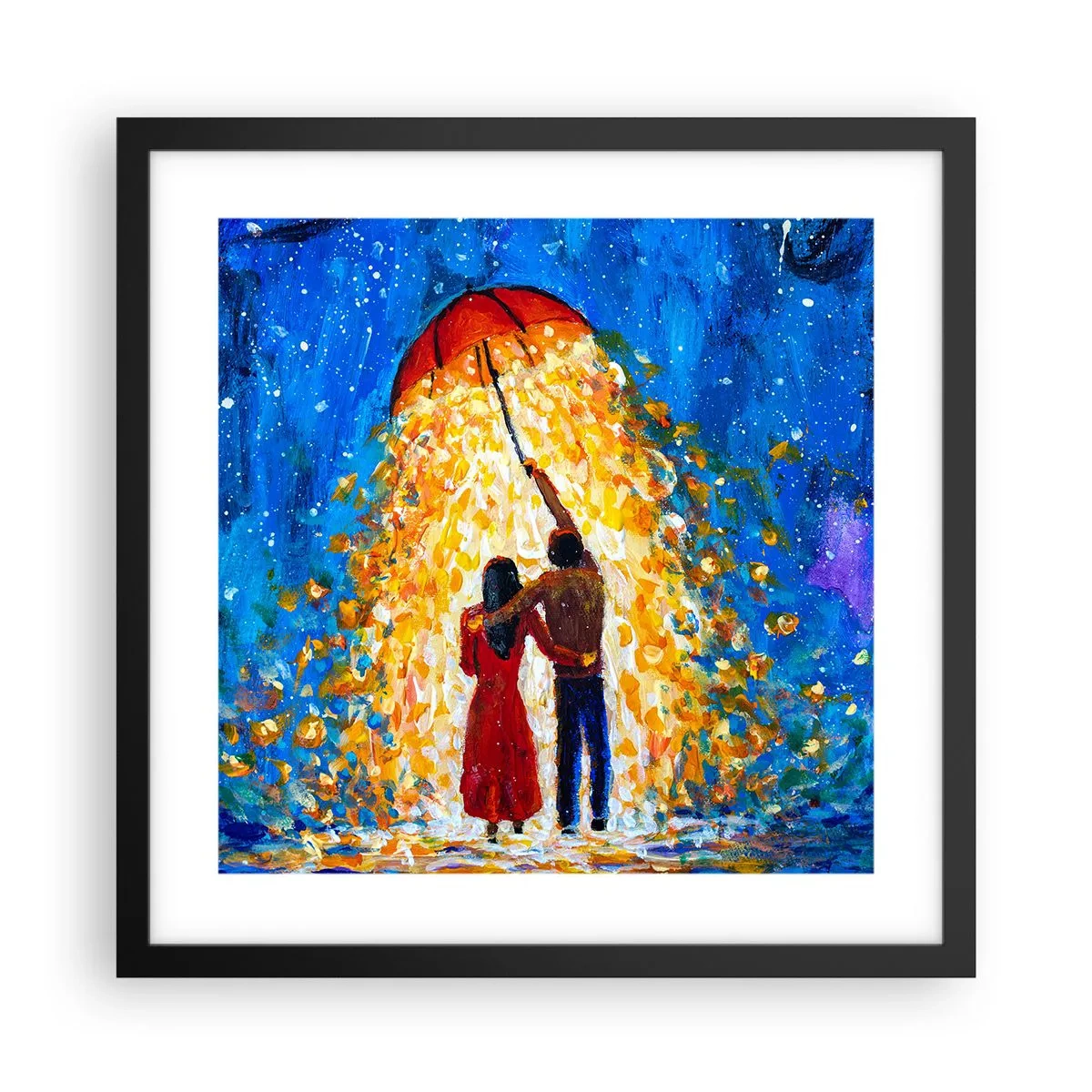 Poster în ramă neagră - Magia unei seri ploioase? - 40x40 cm