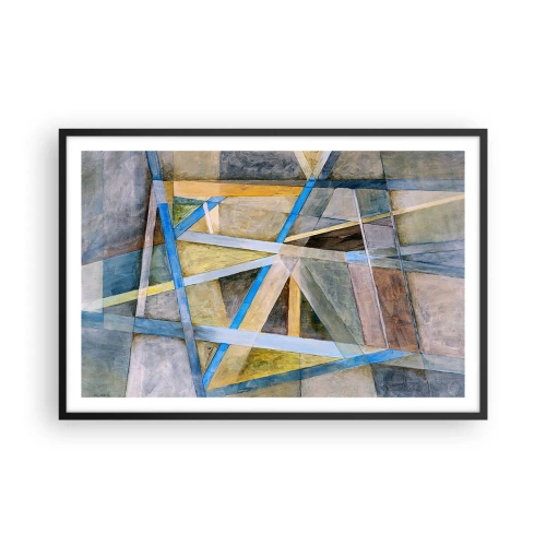 Poster în ramă neagră - Drept sau de-a curmezișul? - 91x61 cm