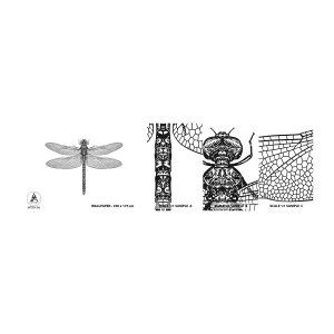 Mostră tapet autocolant Deluxe Sticker - Precizia naturii - libelulă, Insectă, Minimalist - 100x30 cm