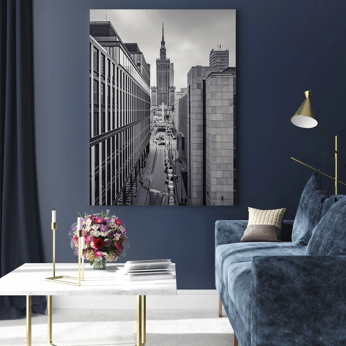Tablou pe sticlă - Vale citadină din Varșovia - 70x100 cm