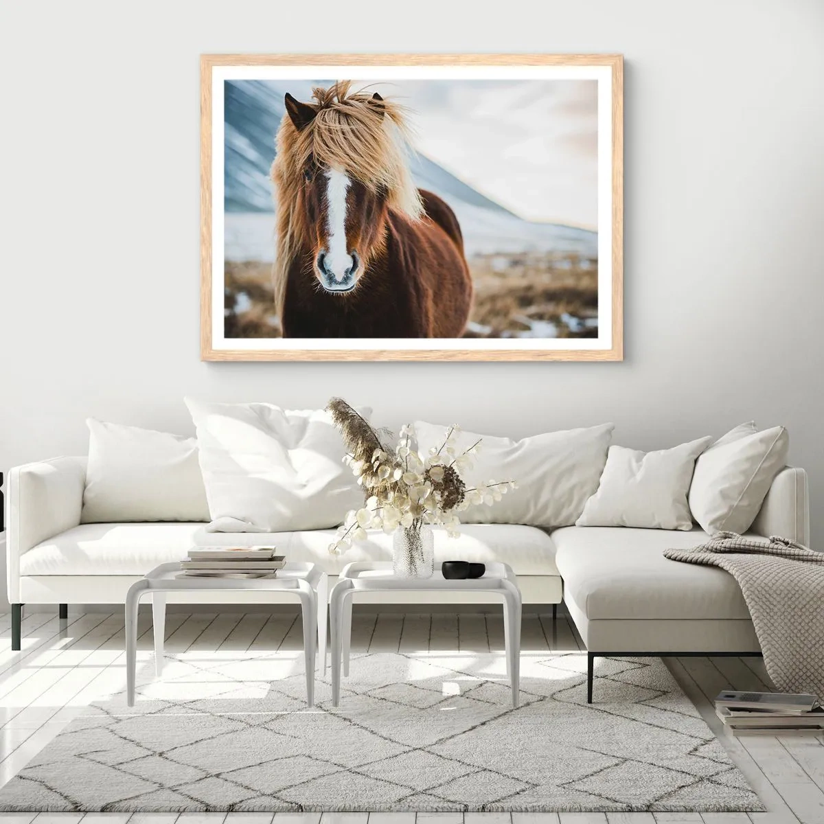 Poster în ramă de stejar deschis - Simțiți libertatea? - 100x70 cm