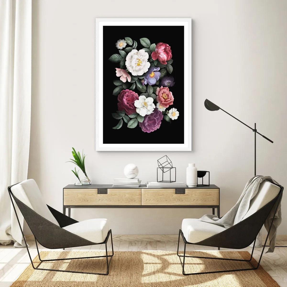 Poster în ramă albă - Dintr-o grădină engleză - 40x50 cm