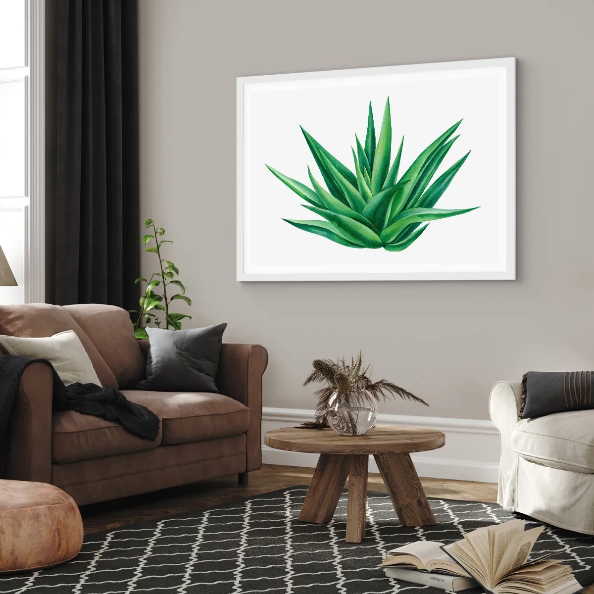 Poster în ramă albă - Verde - putere - viață - 100x70 cm