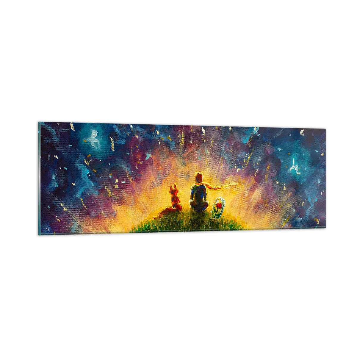 Tablou pe sticlă - Dragoste și prietenie - întreaga lume - 90x30 cm
