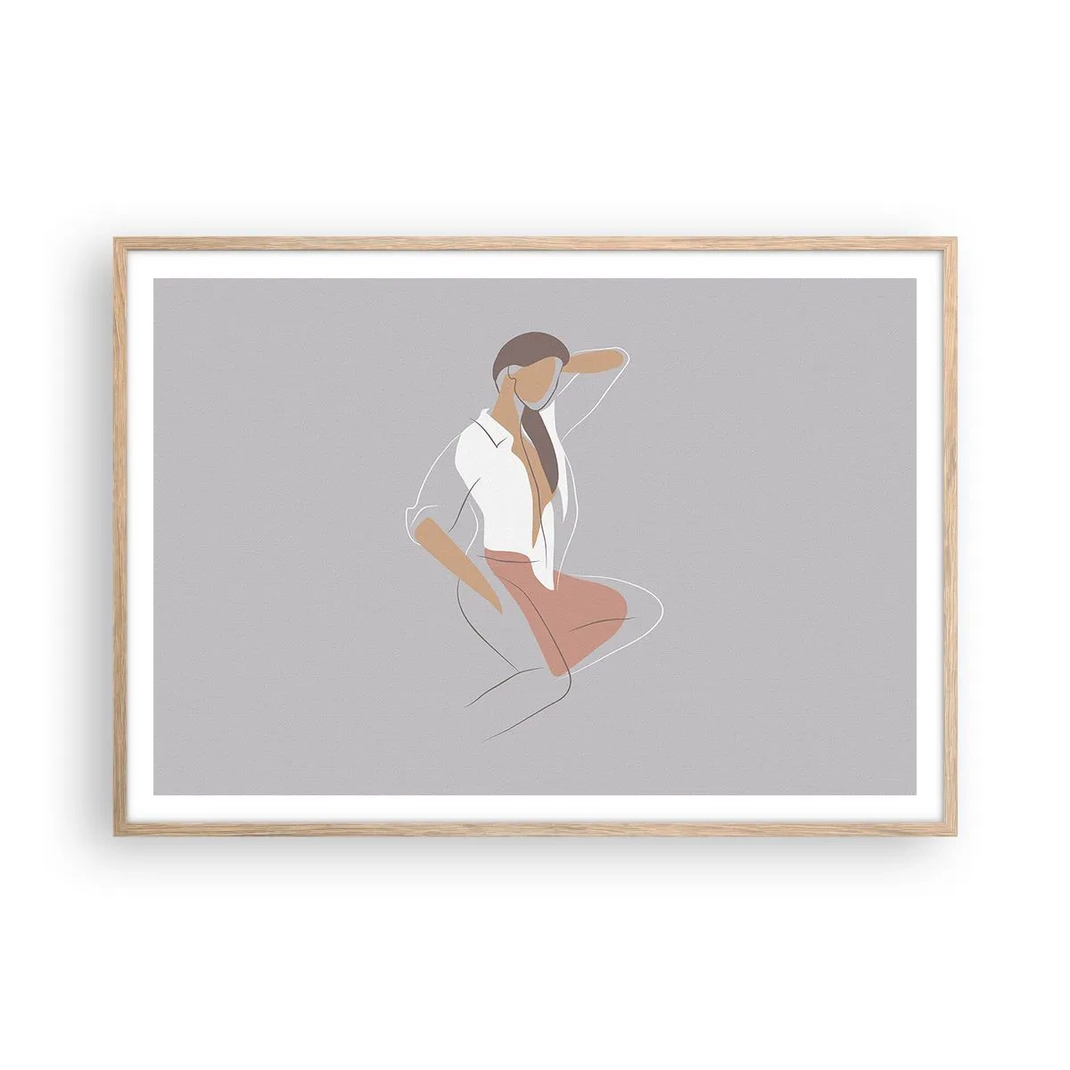 Poster în ramă de stejar deschis - Schiță de farmec - 100x70 cm