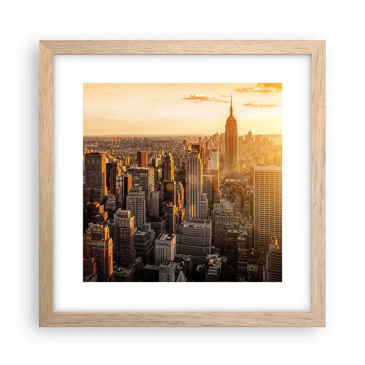 Poster în ramă de stejar deschis - Crescând la soare - 30x30 cm