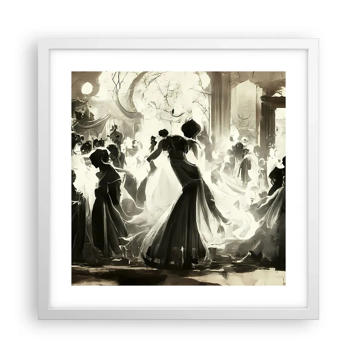 Poster în ramă albă - Marea mascaradă - 40x40 cm
