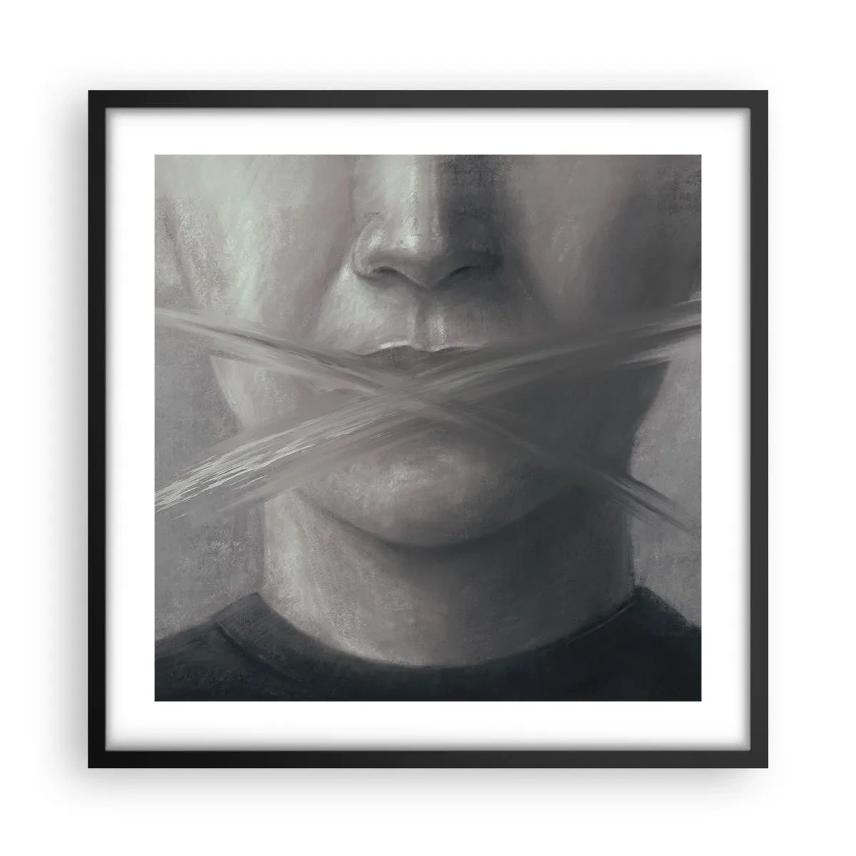 Poster în ramă neagră - Nici un cuvânt - 50x50 cm