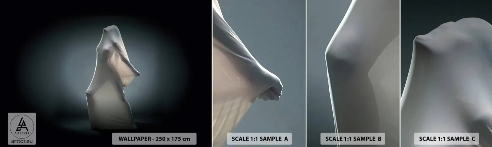 Mostră de Tapet Standard Eco - Dorințe ascunse - Femeie, Dans, Bucată - 100x30 cm