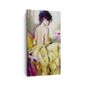 Tablou pe pânză - Mi⁠-⁠aș muia buzele în paharul cu vin de pe masa ta - 45x80 cm