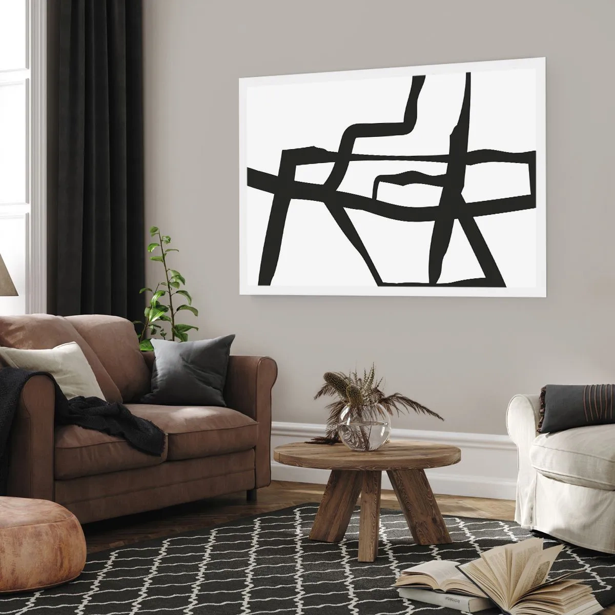 Poster - Construcție în alb și negru - 50x40 cm