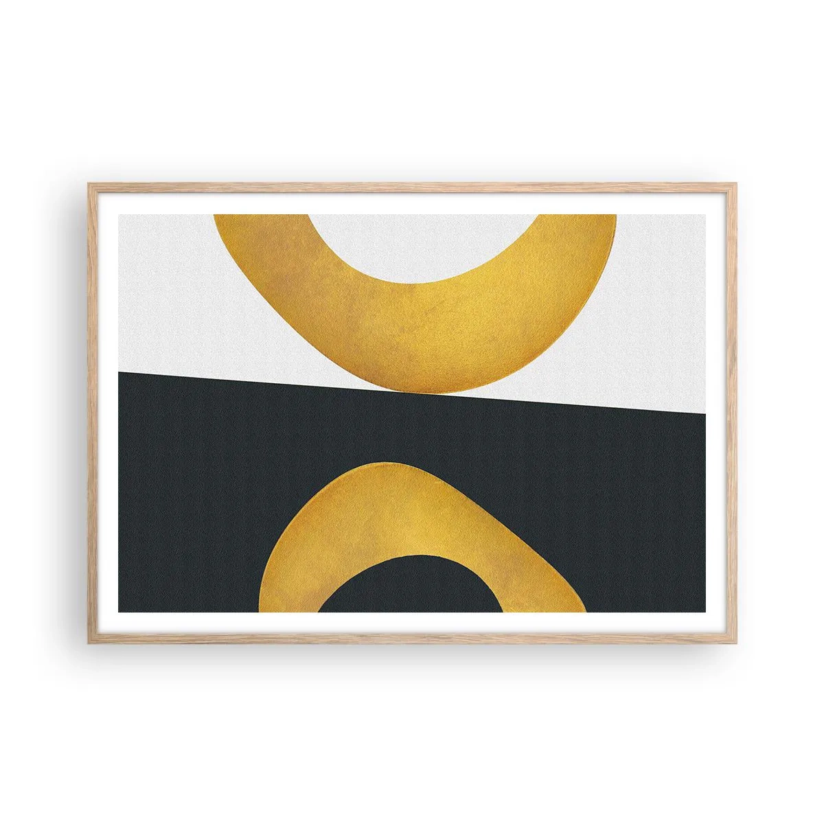 Poster în ramă de stejar deschis - În primul rând: aurul - 100x70 cm