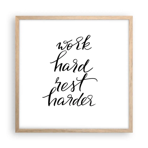 Poster în ramă de stejar deschis - Echilibrul vieții - 50x50 cm