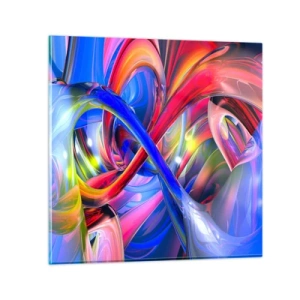 Tablou pe sticlă - Dansul culorilor - 60x60 cm