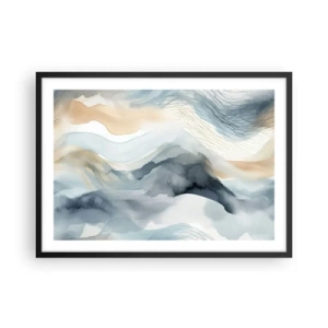 Poster în ramă neagră - Abstracție de zăpadă și ceață - 70x50 cm
